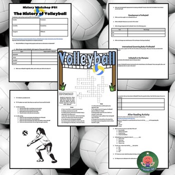 The History of Volleyball No Prep Lesson and Crossword Puzzle TPT