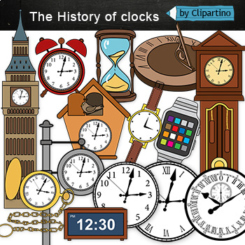 Preview of Types of Clock clipart/ Time/ History Clip art commercial use