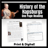 The History of the Hapsburg's One Page Reading: Print & Digital