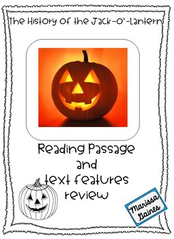 Preview of The History of the Jack-O'-Lantern {Reading Passage and Text Features Review}