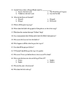 The Hobbit An Unexpected Journey Movie Worksheet by Room 137 | TPT