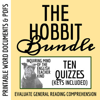 Preview of The Hobbit Quiz and Answer Key Bundle (Printable Version)