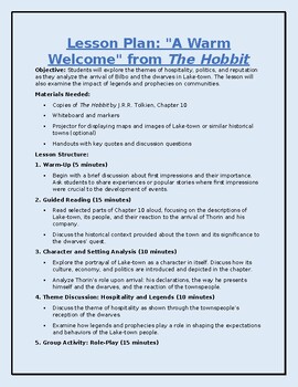 Preview of The Hobbit Chapter 10 Lesson Plan and Assignment