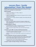 The Hobbit Chapter 12 Lesson Plan and Assignment