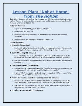 Preview of The Hobbit Chapter 13 Lesson Plan and Assignment