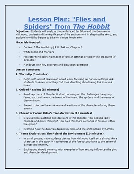 Preview of The Hobbit Chapter 8 Lesson Plan and Assignment