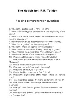 the hobbit essay questions