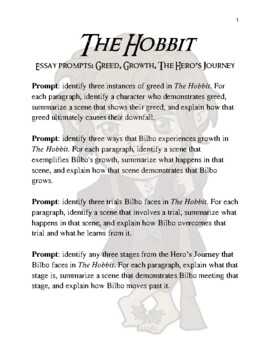 essay topics for the hobbit