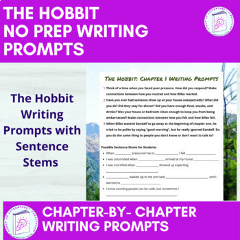 Preview of The Hobbit No Prep Chapter-by-Chapter Writing Prompts