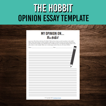 Preview of The Hobbit Opinion Essay | Printable Book Study Worksheet