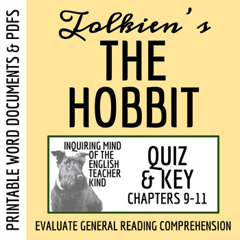 Preview of The Hobbit Chapters 9 through 11 Quiz and Answer Key (Printable)