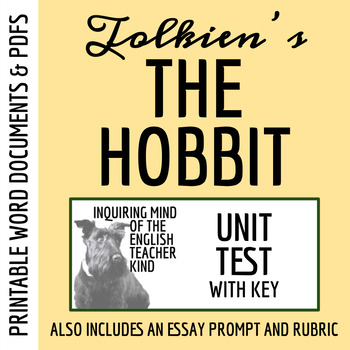 Preview of The Hobbit Test and Answer Key (Printable)