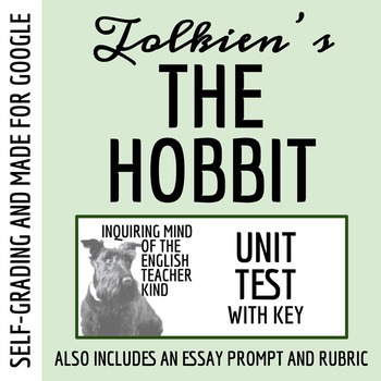 Preview of The Hobbit Test and Answer Key for Google Drive