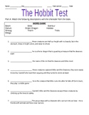 The Hobbit Test over Chapters 1-10 with Answer Key
