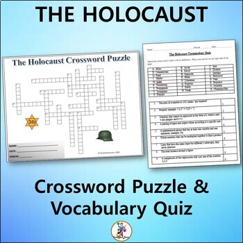 Preview of The Holocaust Crossword & Vocabulary Quiz - Printable
