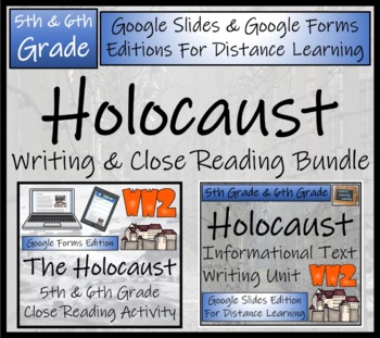 Preview of Holocaust Writing & Close Reading Bundle Digital & Print | 5th Grade & 6th Grade