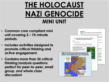 Preview of The Holocaust - Nazi Genocide mini unit - WWII - Global/World History