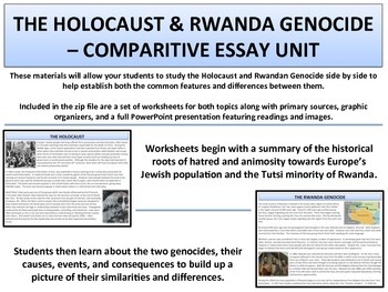 Preview of The Holocaust & The Rwanda Genocide - Essay Unit