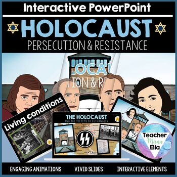 Preview of Holocaust Project - WW2 Unit - Interactive PowerPoint | NO PREP - ready-to-use