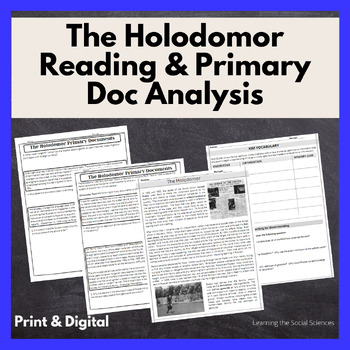 Preview of The Holodomor Ukrainian Famine Reading & Primary Doc Analysis: Multiple Formats