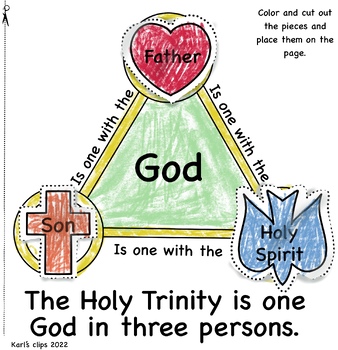 The Holy Trinity Printable Coloring Activity Worksheet by Karls Clips