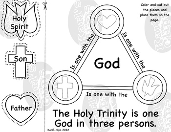 The Holy Trinity Printable Coloring Activity Worksheet by Karls Clips