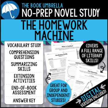 Preview of The Homework Machine Novel Study { Print & Digital }