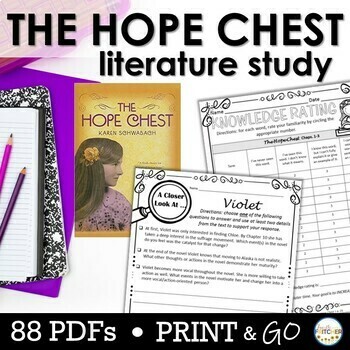 Preview of The Hope Chest | Novel Study Unit | Women's History | Suffrage | Printables