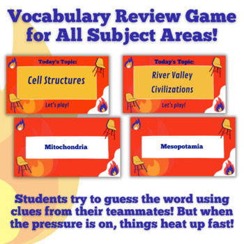 The Hot Seat Game - Editable Template for Vocabulary Review!