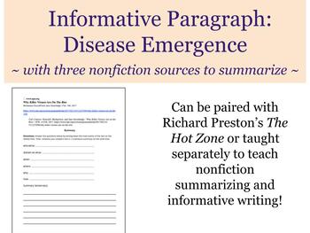Preview of The Hot Zone - Informative Paragraph: Disease Emergence