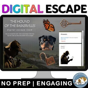 Preview of The Hound of the Baskervilles Digital Escape Room Review Game Activity