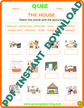 Preview of The House / ESL PDF QUIZ / (easy to check task)