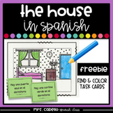 Rooms of the House in Spanish Color Task Cards - La Casa