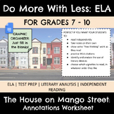 The House on Mango Street | Literary Devices | Worksheet |