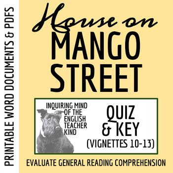 Preview of The House on Mango Street Quiz on Vignettes 10 through 13 (Printable)