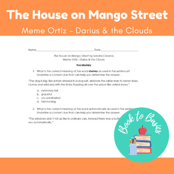 Preview of The House on Mango Street-Sandra Cisneros Reading Questions by Story