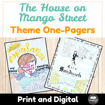 Preview of The House on Mango Street Theme One Pagers - Unit Novel Study Lesson - Cisneros