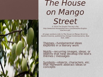 Preview of The House on Mango Street Themes, Motifs and Symbols PowerPoint