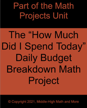 Preview of The "How Much Did I Spend Today" Math Project - Google Doc Version