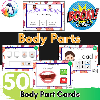 Preview of The Human Body | Learn Body Parts | BOOM CARDS