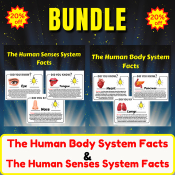 Preview of The Human Body System Facts & The Human Senses System Facts Bundle