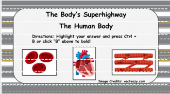 Preview of The Human Body - The Body's Superhighway (Circulatory System) Interactive Review