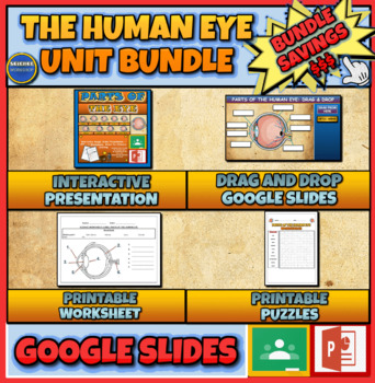 Preview of The Human Eye Unit Bundle: Presentation | Drag and Drop | Puzzles | Worksheet
