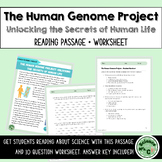 The Human Genome Project- Reading Passage + Worksheet