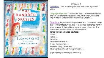Preview of The Hundred Dresses, Inner Voice, Text Dependent Questions