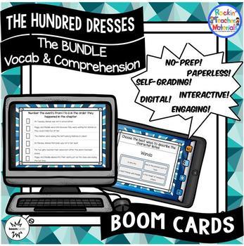 Preview of The Hundred Dresses-BUNDLE ch. 1-7 Vocabulary & Comprehension Distance Learning