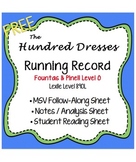 Running Records & Miscue Analysis Level O - The Hundred Dresses