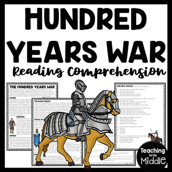 Preview of The Hundred Years War Reading Comprehension Worksheet Middle Ages