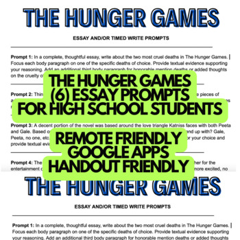 hunger games creative writing prompts