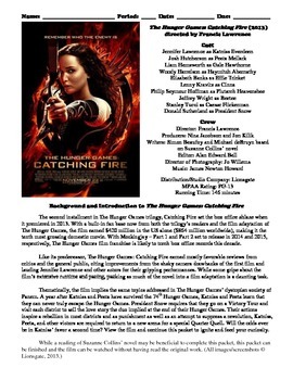 Preview of The Hunger Games: Catching Fire Film (2013) Study Guide Movie Packet